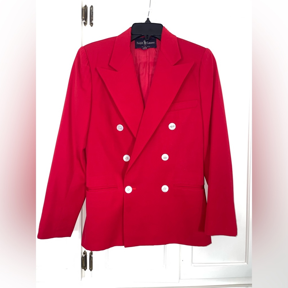 Ralph Lauren women’s vintage red wool blazer size 4